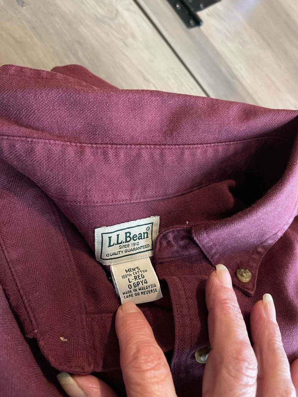 Vintage L.L. Bean Button Up Chamois Flannel Shirt Men's Sz 16 Red Long Sleeve